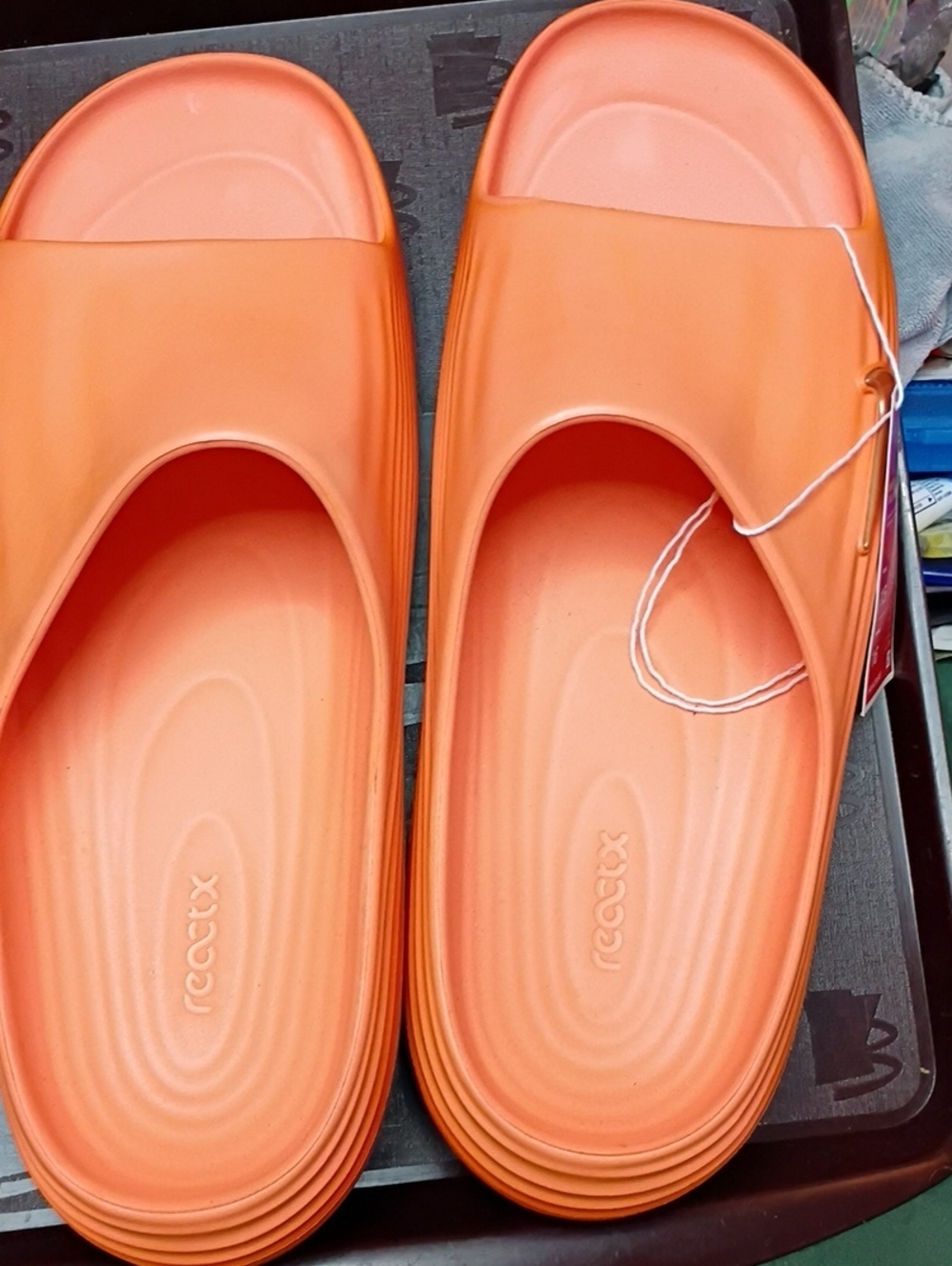 Nike Reactx Rejuven8 Slide Orange With Gold Swoosh, NWT Men's Size 15